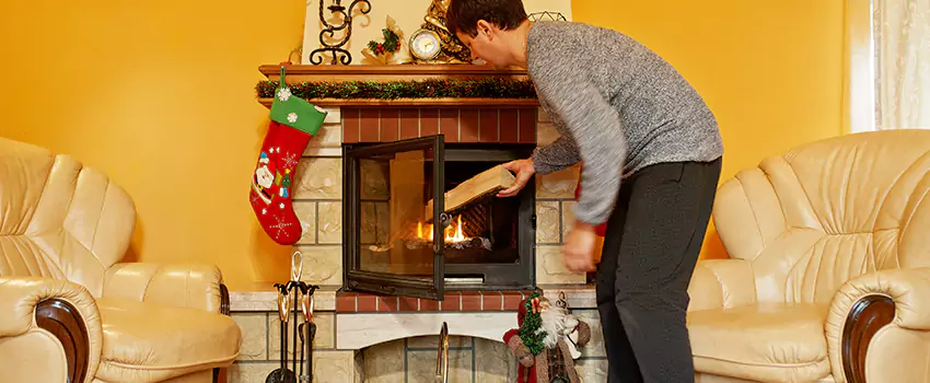 Rusted Metal Fireplace Restoration in San Luis, Arizona
